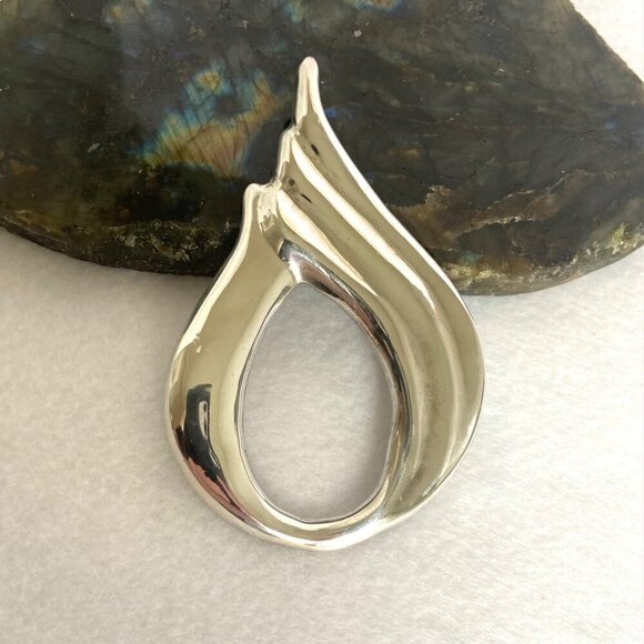 VTG Sterling Silver 925 Taxco Mexico Modernist Large Statement Brooch Pendant - Picture 1 of 16